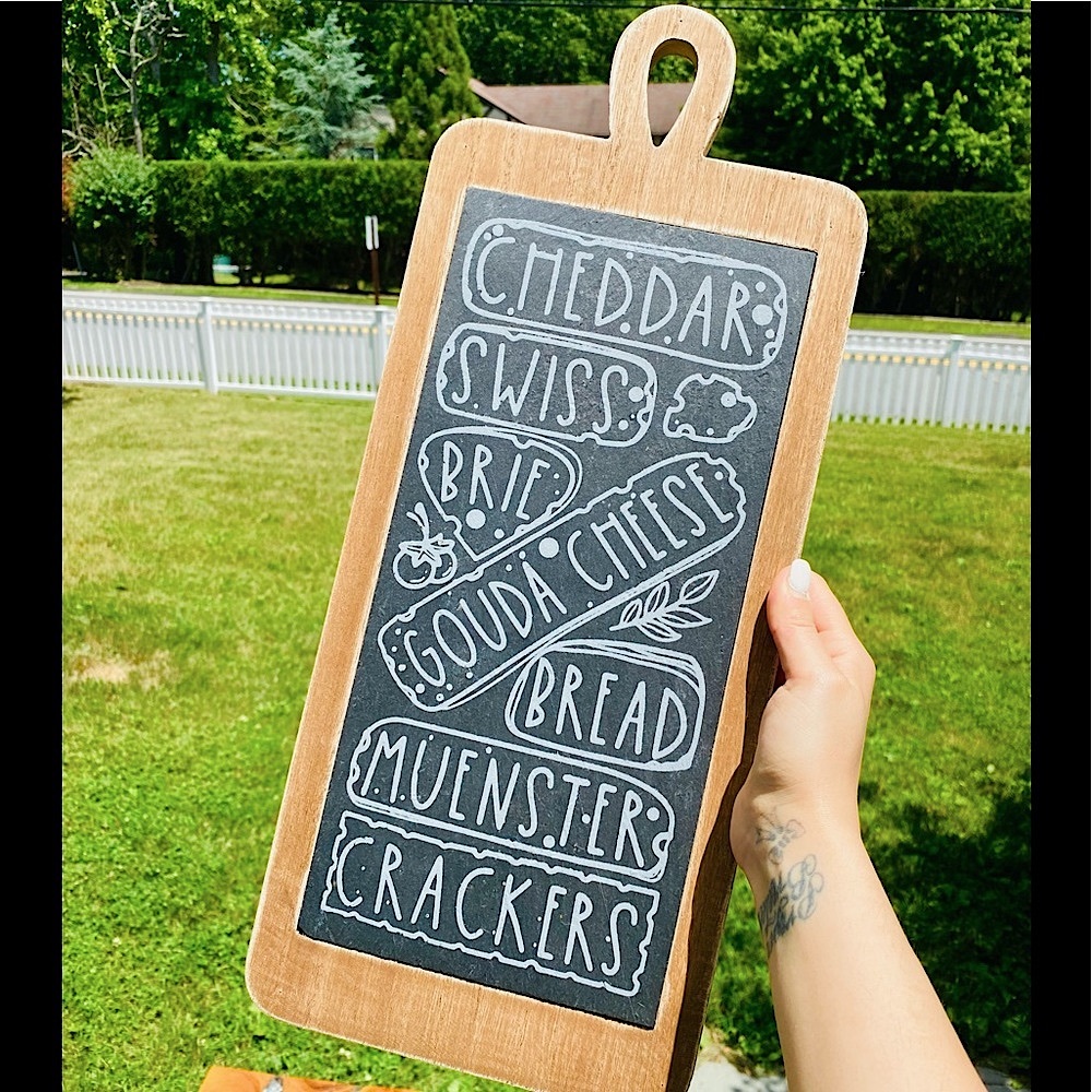 WOOD AND SLATE CHEESE BOARD WALL DECOR